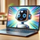 AI generated image of a robot in a laptop