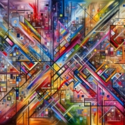 An AI image of multiple colors in geometric shapes.